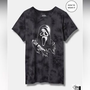 torrid Black Tie-Dye 'Scream' Graphic Tee-  NWOT